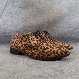 ShoeDazzle Shoes Womens 5.5 Oxford Derby Leopard Maxinne Wingtip Brown Fashion